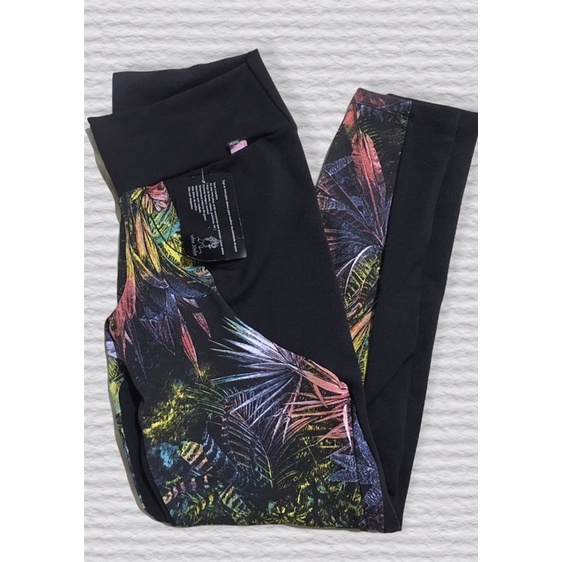 Calça Fitness Preta e Estampada Colorida Ginástica Academia Moda Feminina