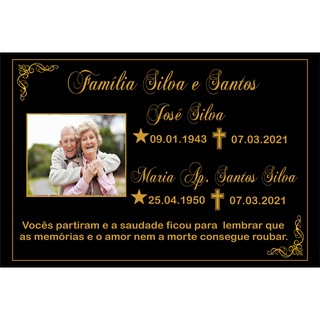 Azulejo/ Placa Para Lápide Casal Personalizada 20 x 30 cm em Oferta na Shopee