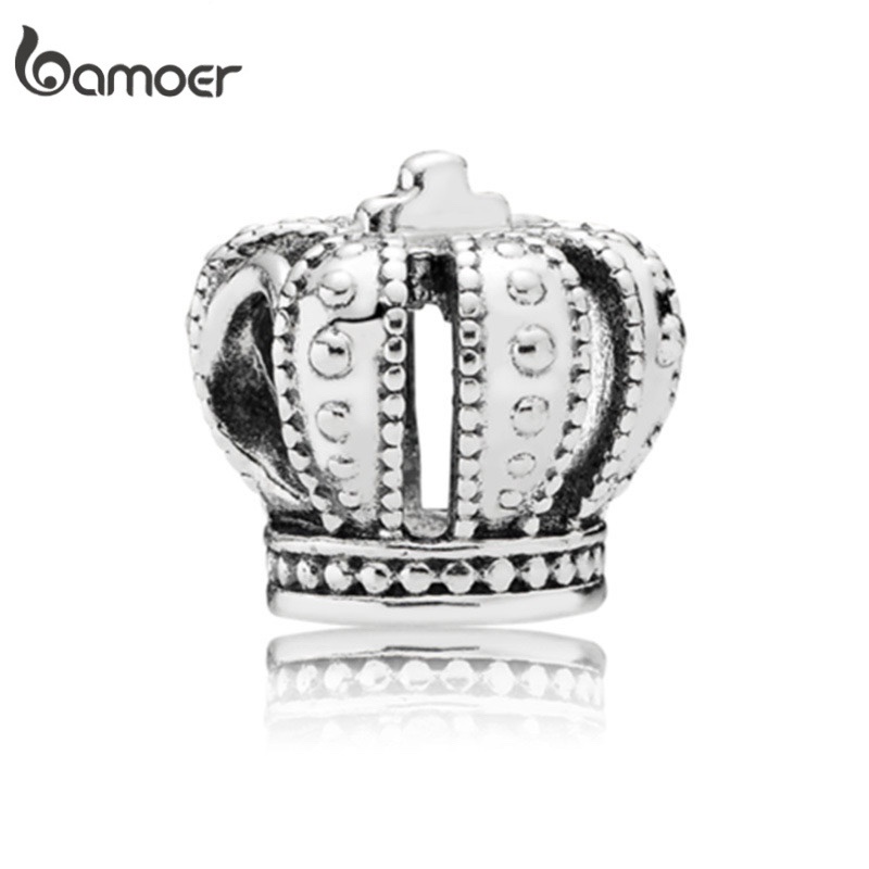 Bamoer Forma-Crown Pingente Fit Charm Bracelets Jóias Acessórios De Moda YF130 em Oferta na Shopee
