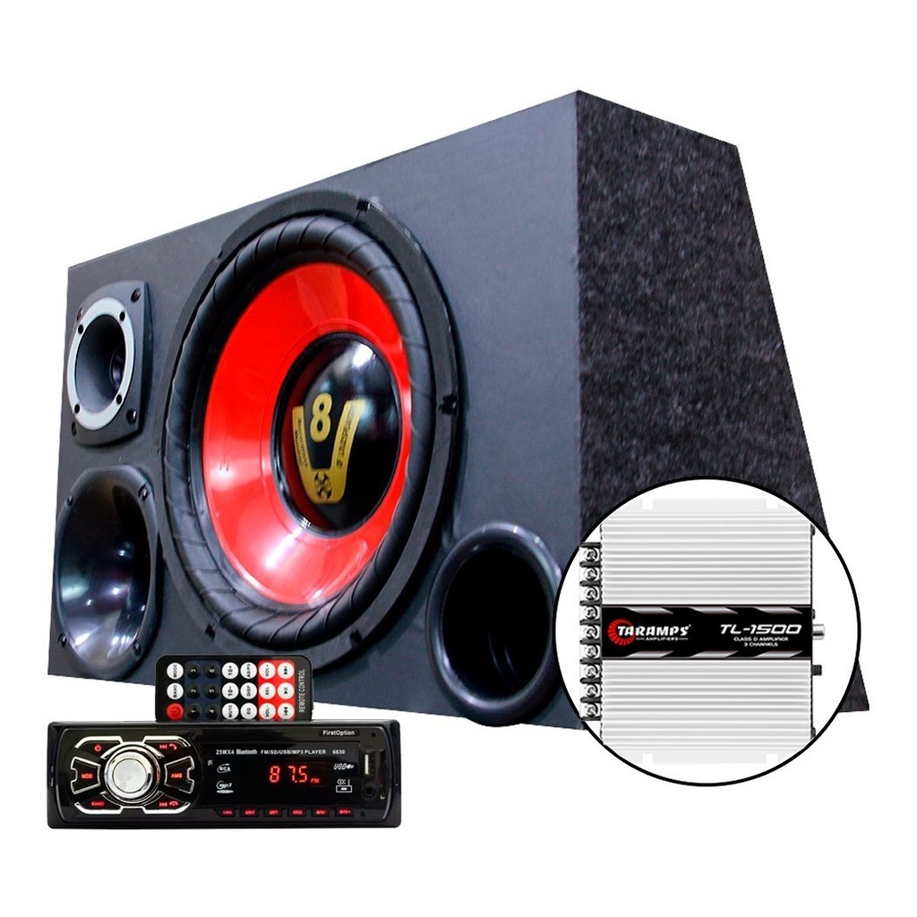 Caixa Som Trio Falante 12 Radio Bluetooth Usb Modulo Taramps em Oferta na Shopee