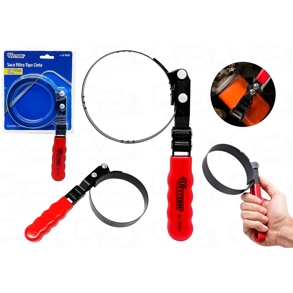 Saca Filtro De Óleo Reforçado Com Cinta Ajustável N3 80 - 95mm Para Carros Automotivo Prático Rápido