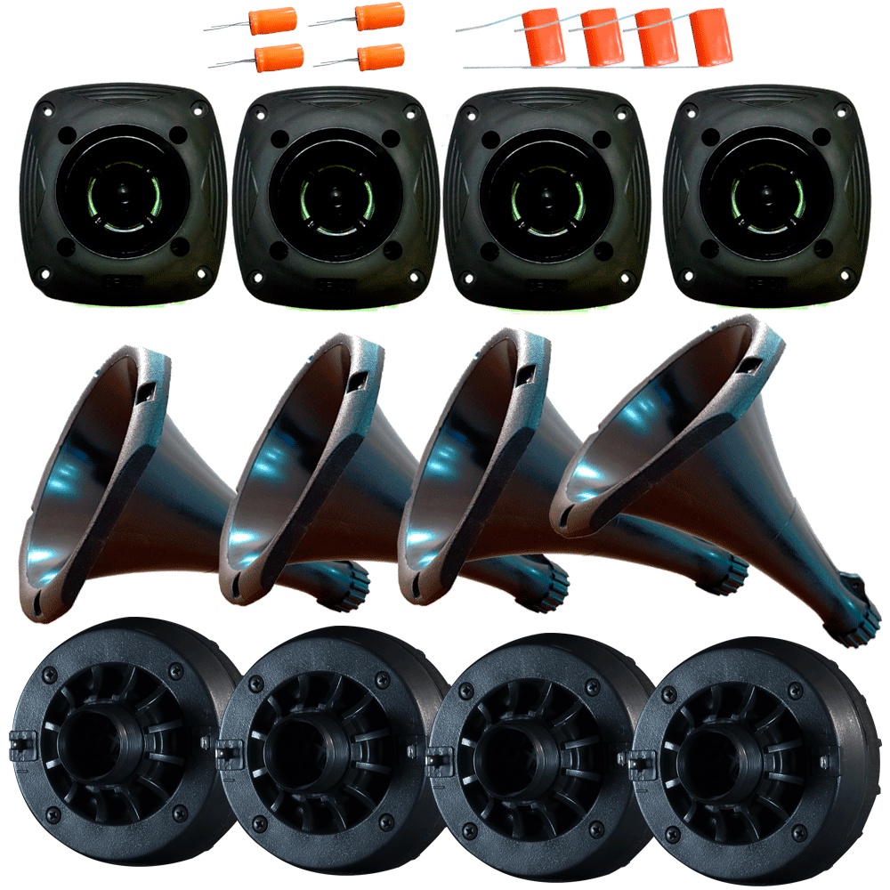 Kit 4 Driver Profissional 720w Rms + 4 Corneta + 4 Tweeter em Oferta na Shopee
