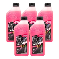 Kit 5 Aditivo Pronto Uso Para Radiador Rosa Paraflu -5L