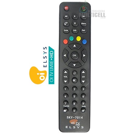 Controle para   Tv Oi Livre Hd Ses6 Etrs35 Etrs37 Etrs38 Elsys 7014