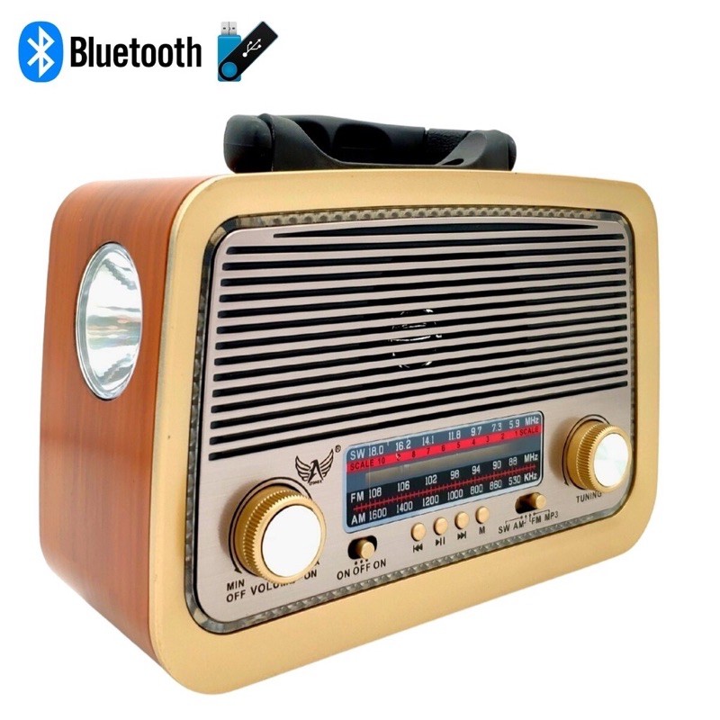 Rádio Am Fm Bluetooth Usb Retro Vintage Sw Recarregavel Aux A3188 Caixa Som Estilo Antigo Madeira