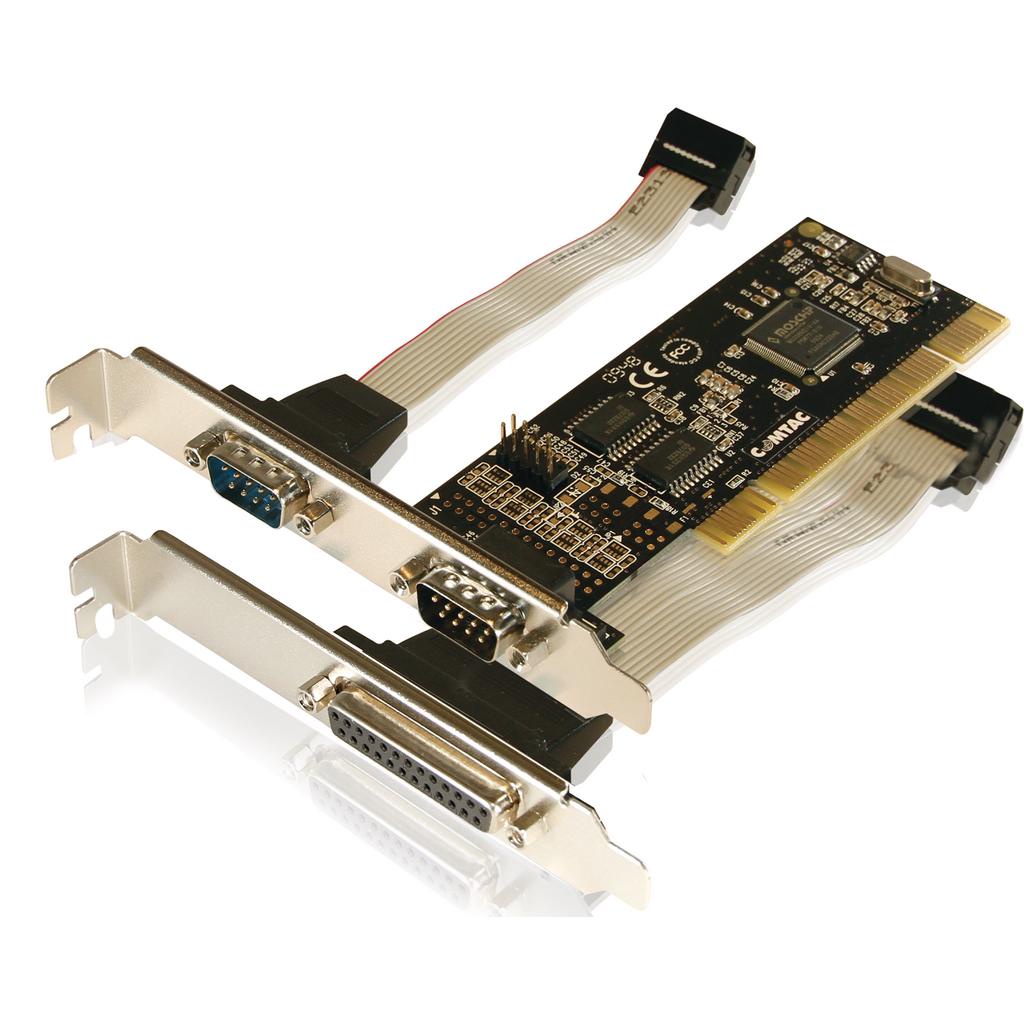 Placa PCI Multiserial 2 Portas Seriais e 1 Paralela Comtac | Shopee Brasil