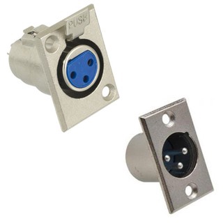 Conector Plug XLR Canon Painel Macho + Canon Painel Femea (Par)