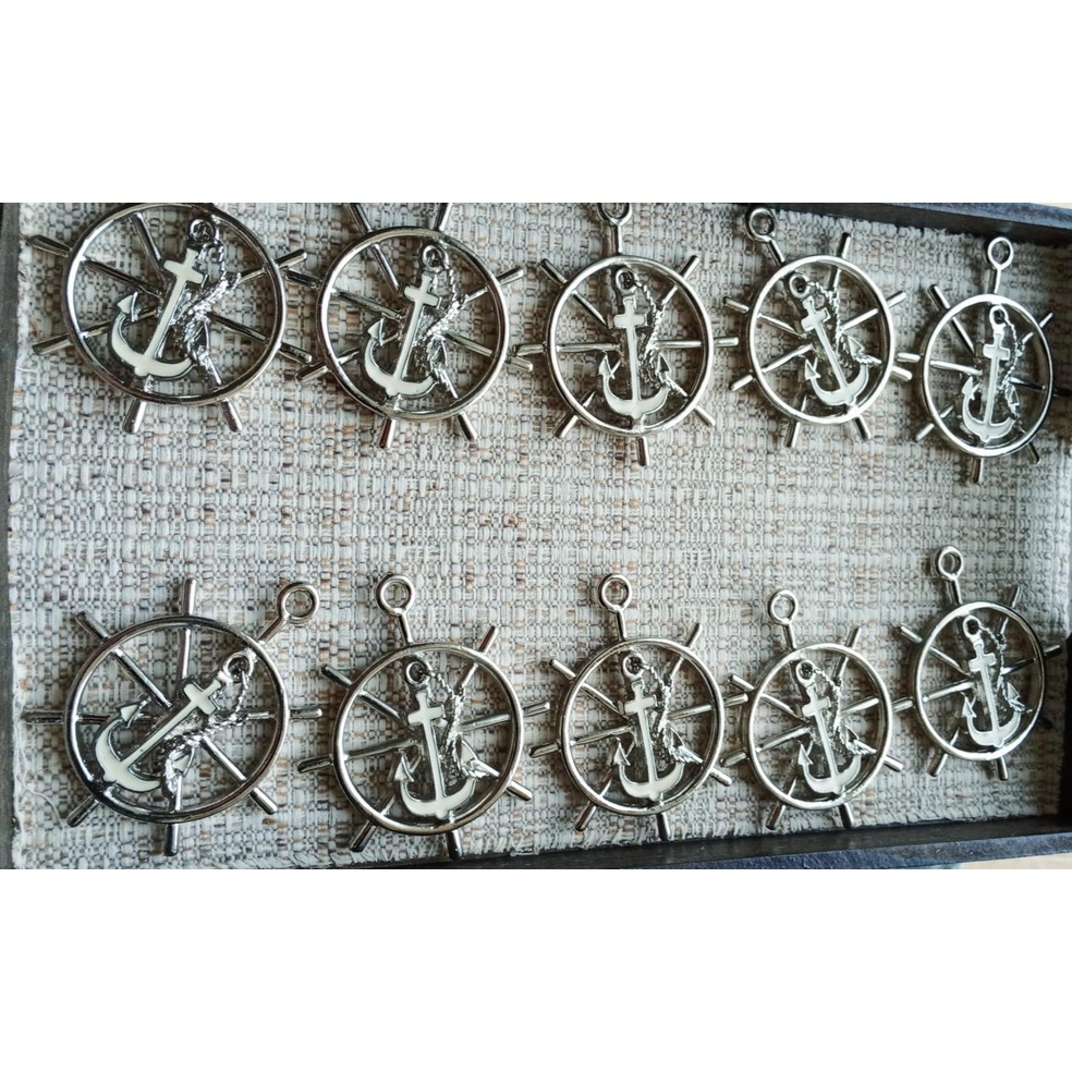 Kit 5 Pingentes para Artesanato Leme Âncora de Navio Material Resistente