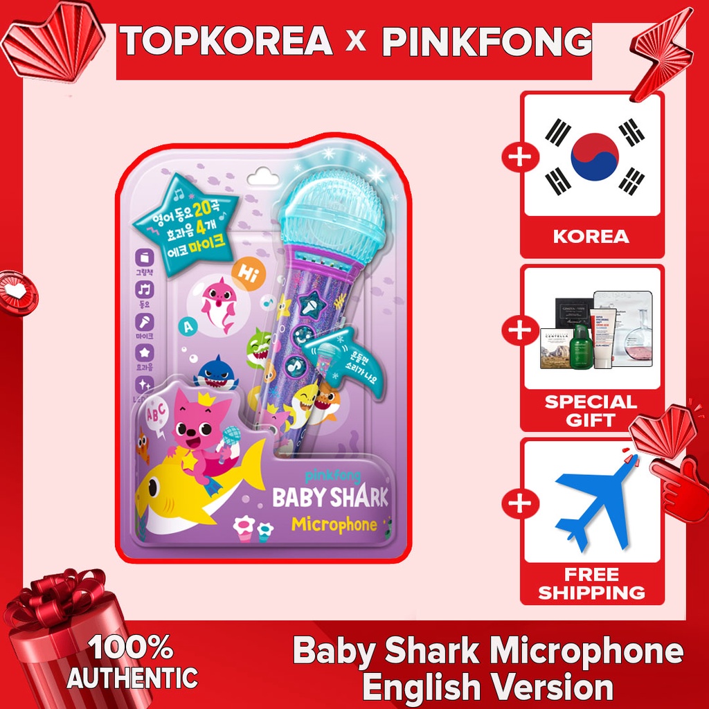 ★ Pinkfong + Novo + Microfone BABY SHARK Versão Em Inglês [Envio Da Coreia]