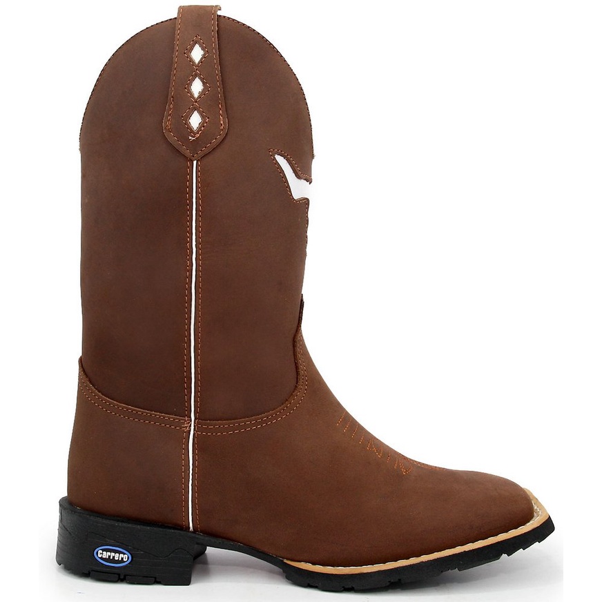 Bota Feminina Texana Country Em Couro Legítimo Bordada Cara de Boi — imagem 2 de 2