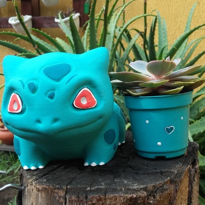 Pokémon Bulbasaur Ceramic Mini Flowerpot, Plantas Verdes