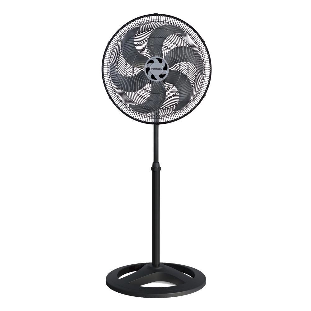 Ventilador De Coluna Ventisol Turbo 6 Pás 50cm 3 Velocidades Oscilante Preto