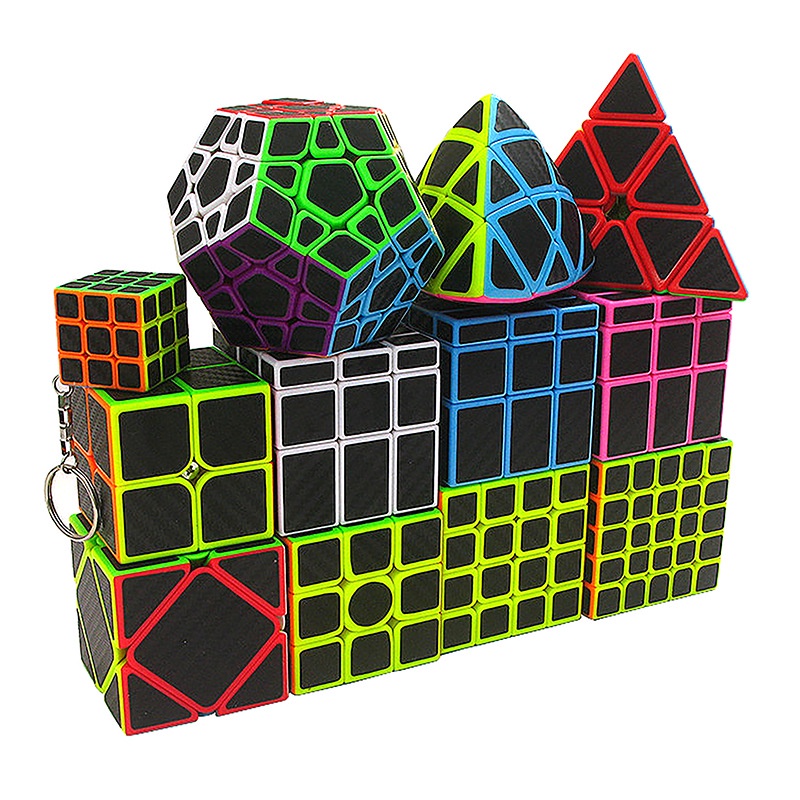 Ins [Zcube Black Carbon Fiber Series Rubik's Cube] Pirâmide de segunda ordem Cubo de Rubik de quarta ordem Vários tipos 
