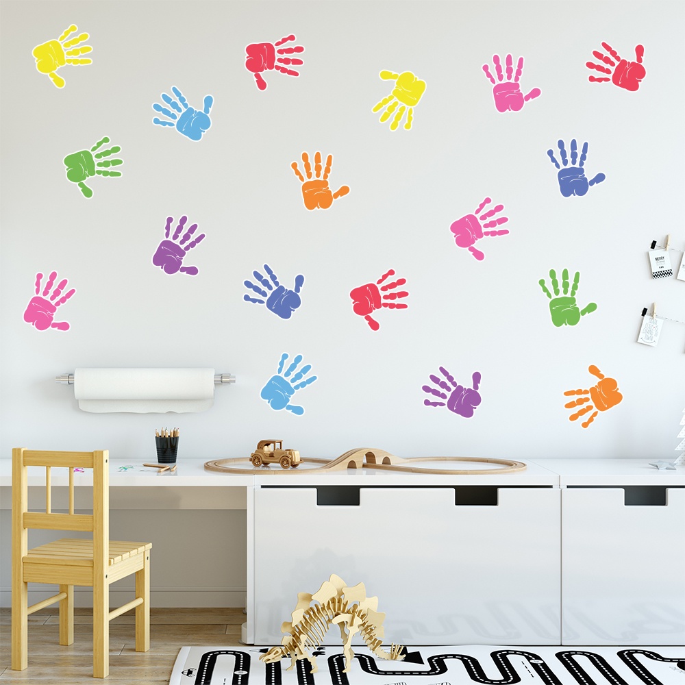 Adesivo De Parede Infantil 60 Mão Colorida Quarto Criança - 091ir