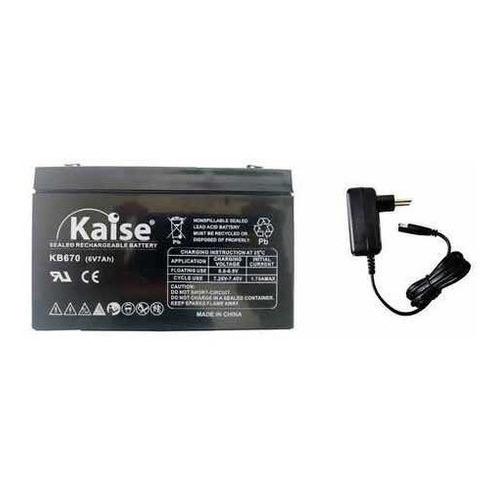 Kit bateria selada 6v 7ah + Carregador 6v 800mah para Moto Elétrica infantil Recarregavel