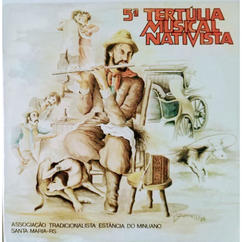 Vinil LP 5ª Tertúlia Musical Nativista c/encarte - Dante Ledesma, João de Almeida Neto, Grupo Horizonte