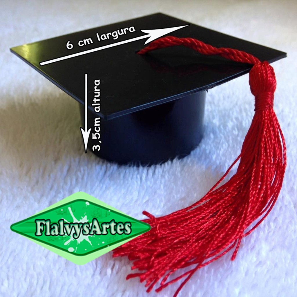 Mini Caixinha Capelo de Plastico Lembrancinha Formatura - 10 unidades em Oferta na Shopee