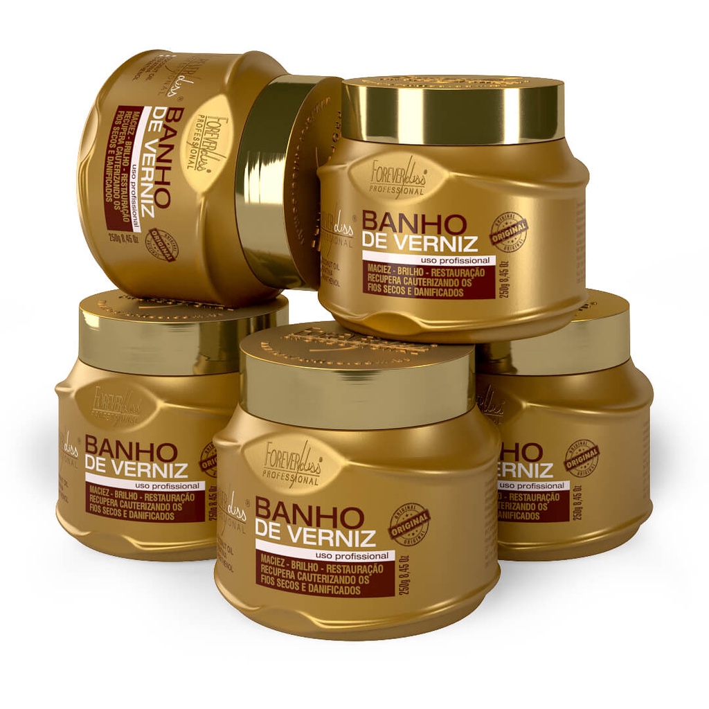 Combo Com 5 Máscaras Banho De Verniz Forever Liss 250G