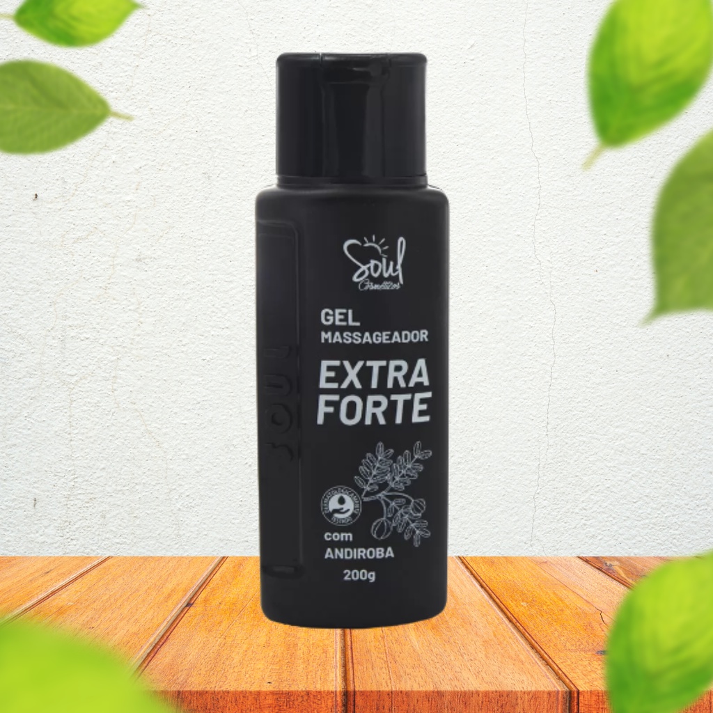 Kit C/3 Gel Massageador Extra Forte Com Andiroba 200g - Soul Cosméticos Relaxante Muscular Arnica Ação Calmante