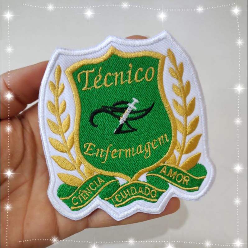 Patch Termocolante Técnico em Enfermagem Bordado para jaleco, (somente o logo)