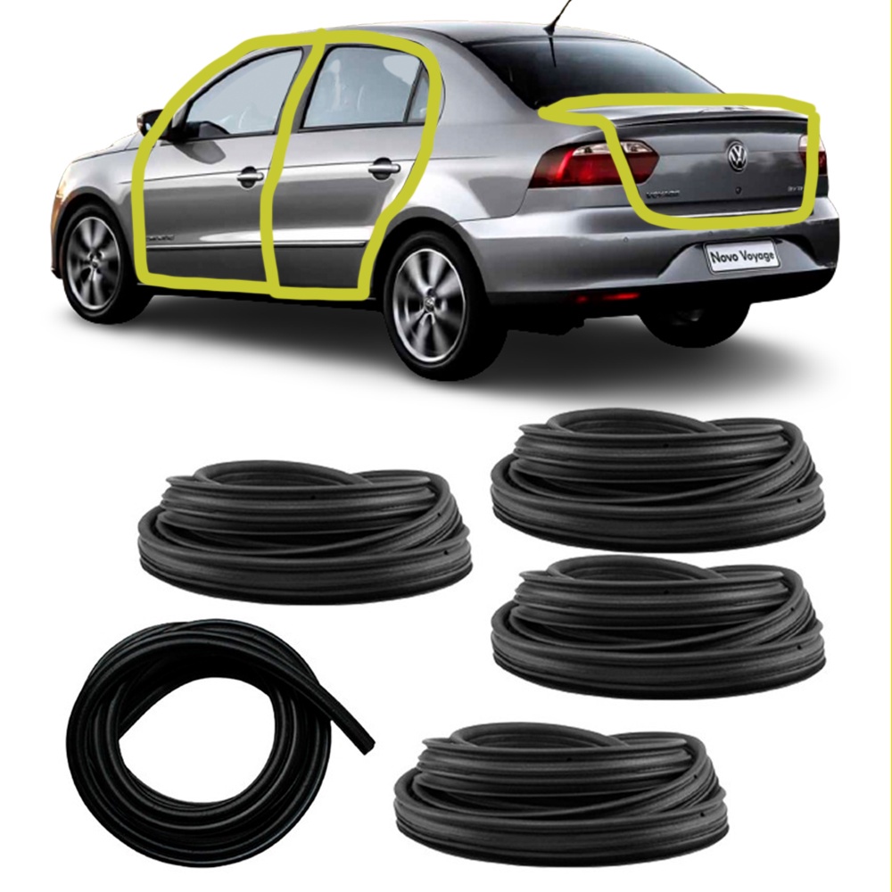 Jogo Borrachas das 4 Portas e Porta Malas Voyage e Gol G5 G6 G7 2008 Até 2023 em Oferta na Shopee