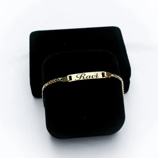 Pulseira Infantil Recém Nascido Banho Ouro 18k Gravação