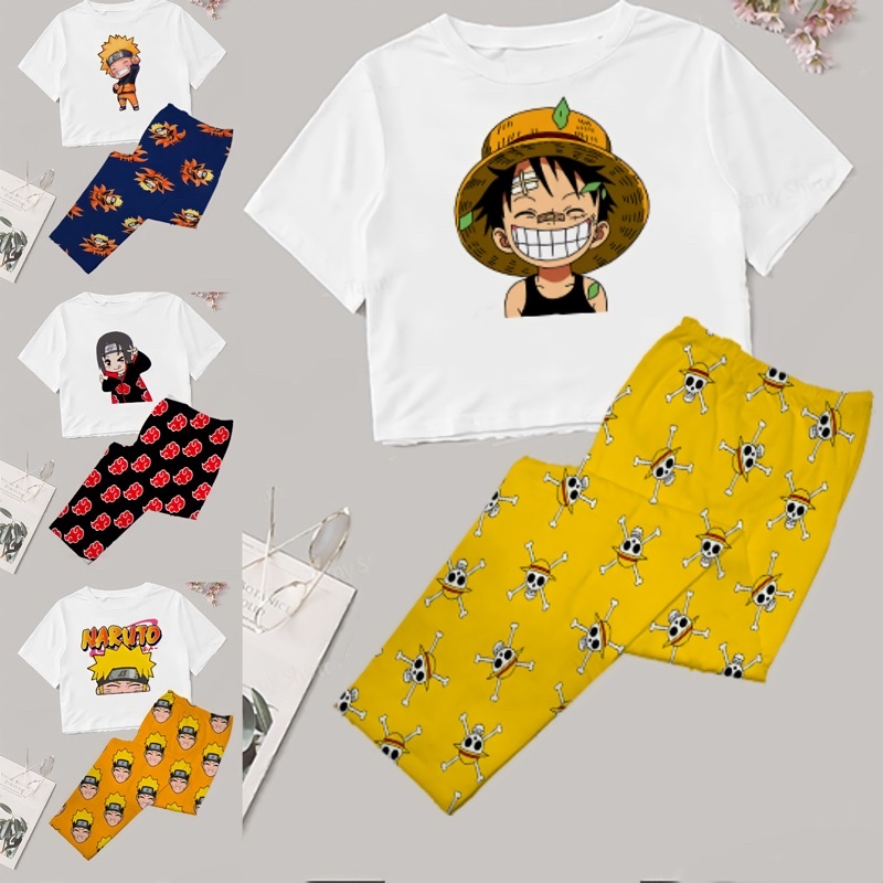 Pijama Calça ANIME Naruto I One Piece Akatsuki Mangá l Roupa de Dormir Inverno em Oferta na Shopee