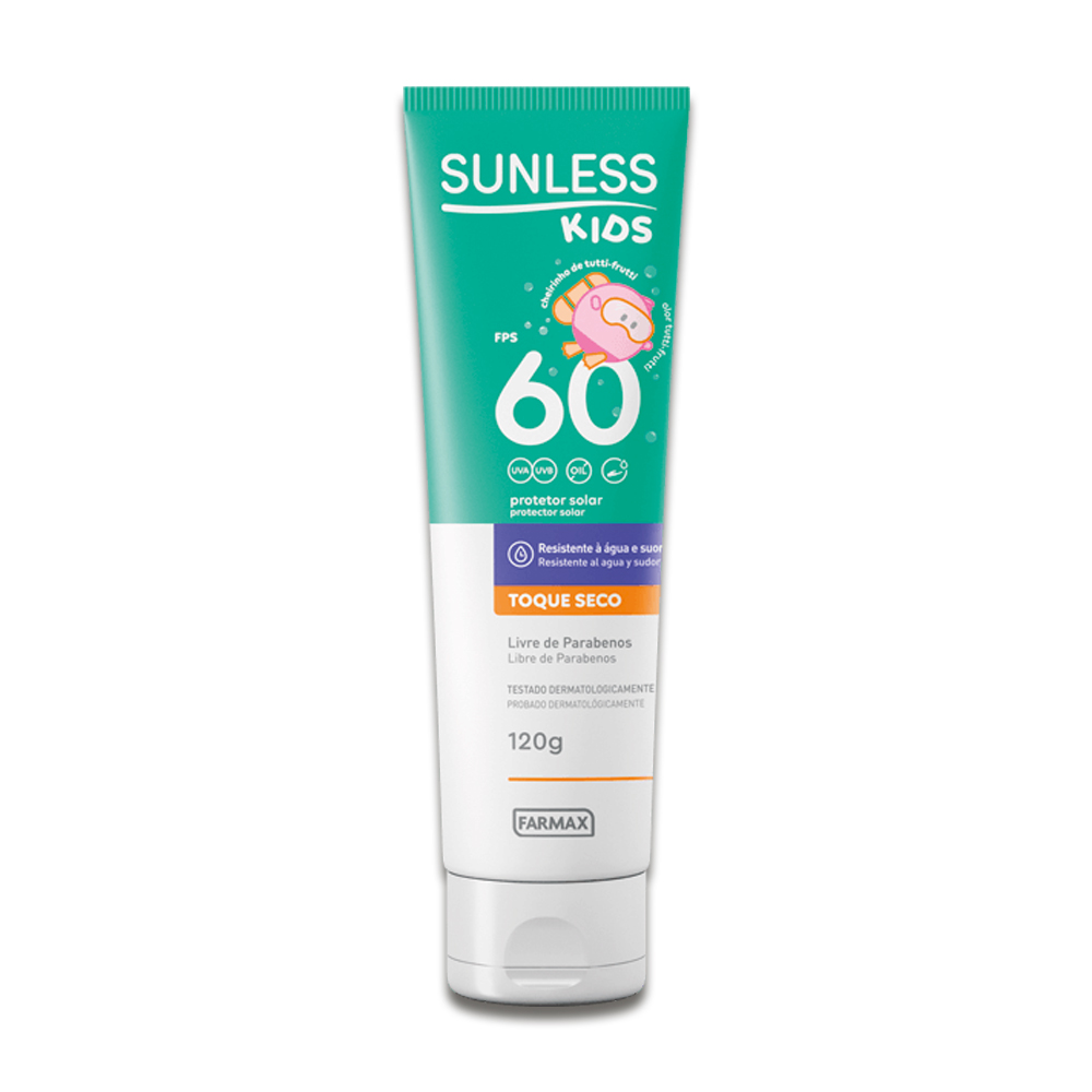 Protetor Solar Sunless 120g Kids Oil Free Fps 60 Farmax