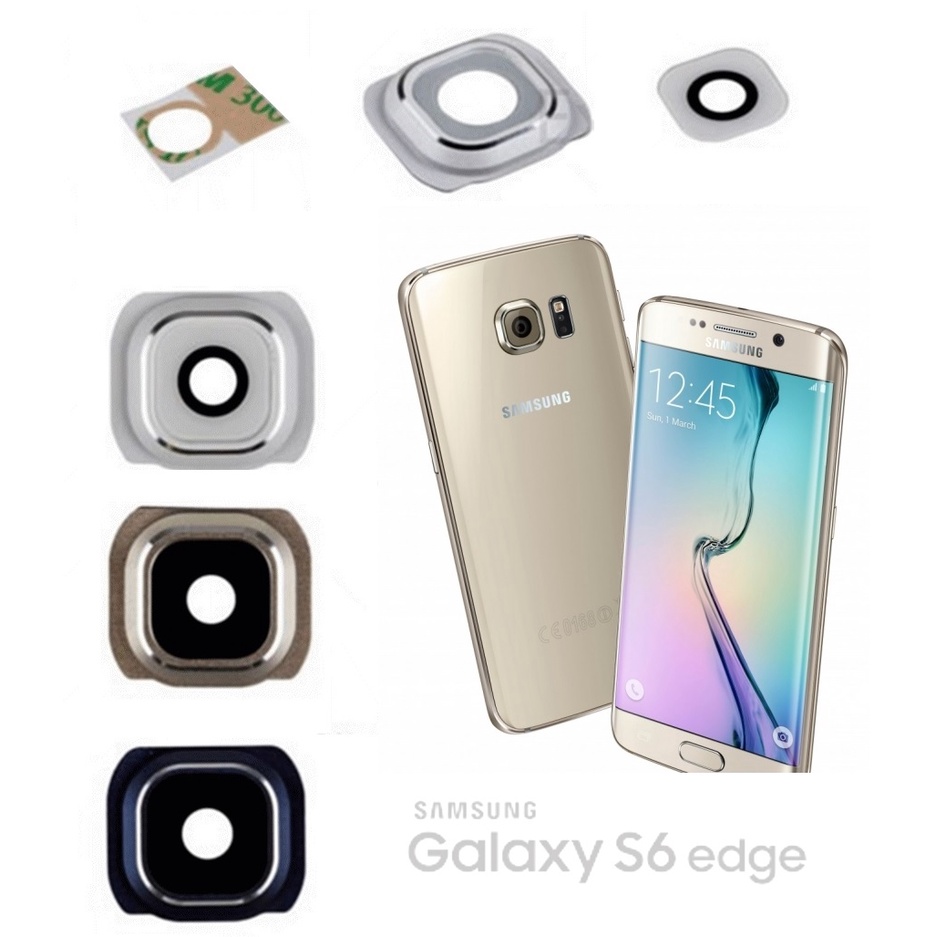 Peça Vidro Câmera Traseira compatível com Galaxy S6 EDGE G925 G925i Lente Samsung Moldura