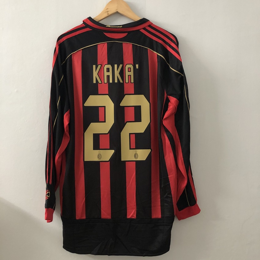 Camisa Clássica De Futebol AC MIlan 06 07 SHort/Manga Longa # 22 KAKA 21 PIRLO 9 INZAGHI Homens Retro