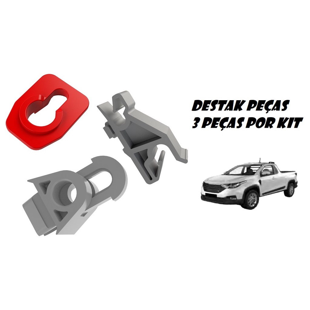 Kit da Vareta de Sustentação do Capô FIAT Strada Nova 2015 2016 2017 2018 2019 2020
