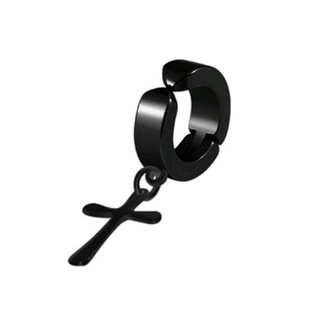Brinco de Pressão Cruz Aço Inox Antialergico Cirurgico Argola com Crucifixo Masculino1 unidade-PROMOÇÃO
