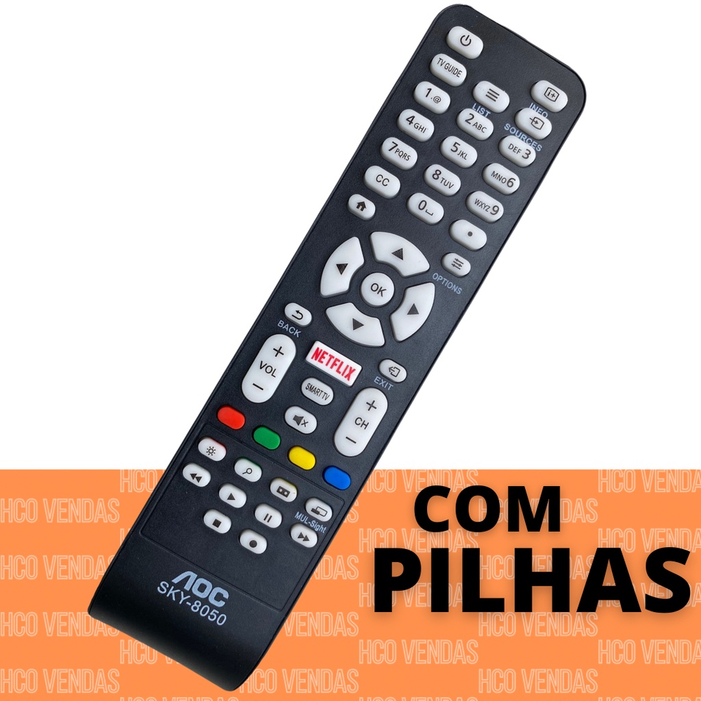 Controle Tv Aoc Netflix Smart Le43u7970 Le50u7970 Le55u7970