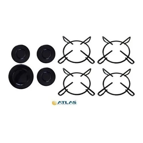 Kit Espalhador + Grelhas Peças Cooktop Atlas Utop 4 Bocas