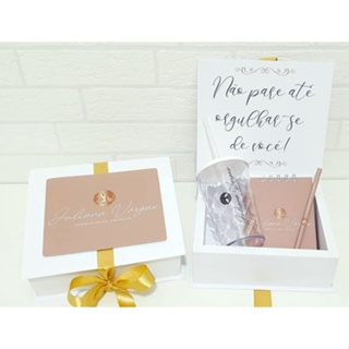 5 Kits Cursos (caixa, Bloquinho, Copo E Lápis) Com Logo em Oferta na Shopee