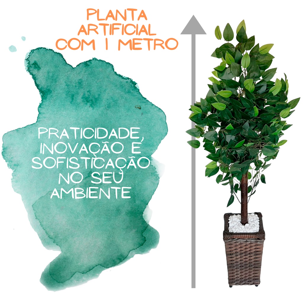 Planta Artificial Grande Decoración De Habitación De 1 Metro Con Florero Decorativo |  brasil