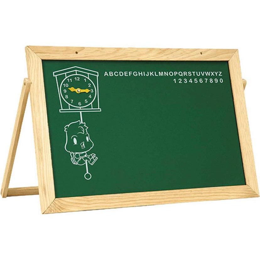 Lousa quadro Infantil com Alfabeto e Relógio e Apoio- 60x40 cm - Acompanha Giz e Apagador em Oferta na Shopee