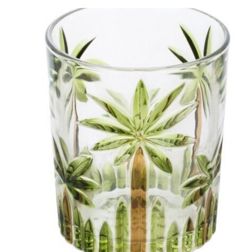 Jogo Copo Baixo Cristal Palm Tree Wisky Coqueteis 340ml 6un Wolff