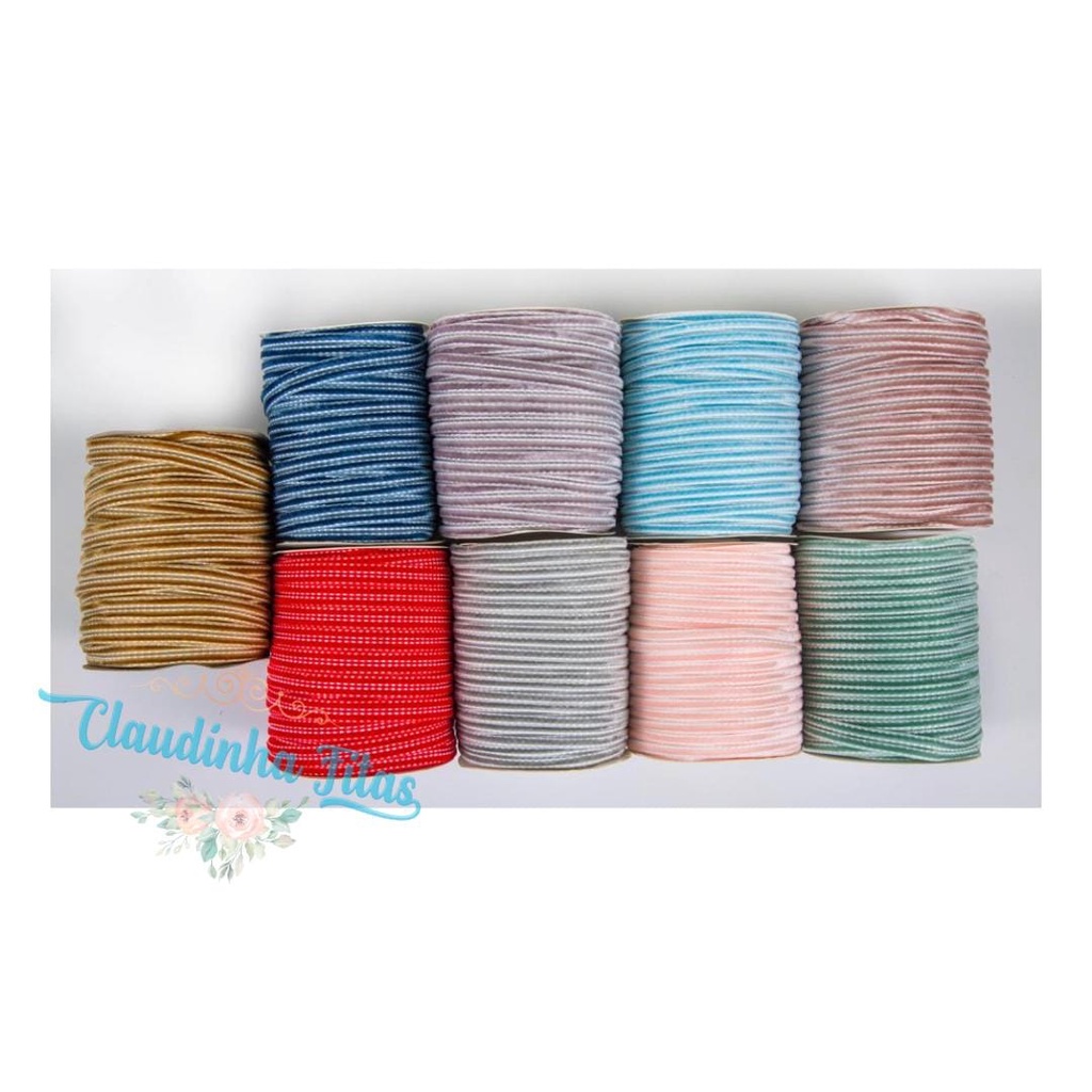 Fita importada veludo Stripe 10mm - 2metros