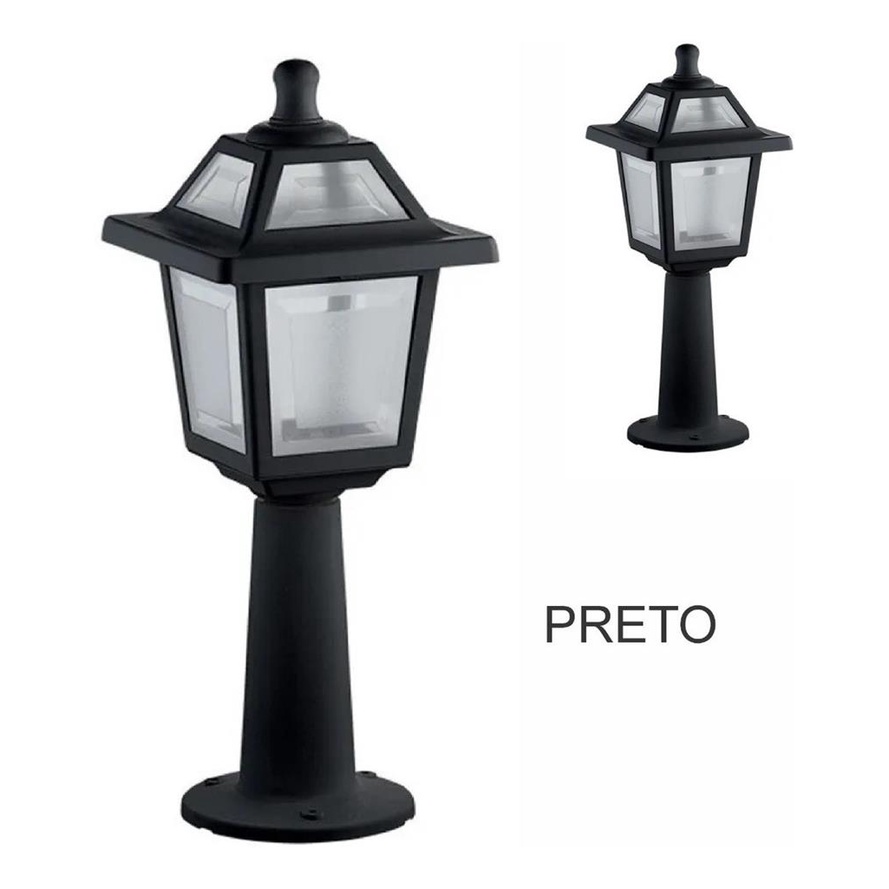 Kit 2 Luminarias Chao Balizador Poste Jardim Colonial 385