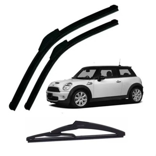 Kit 3 Palhetas Limpador De Parabrisa Dianteiro + Traseiro Para Mini One / Cooper / Cooper S 2001 2002 2003 2004 2005 2006 2007 2008 2009 2010 2011 2012 2013 em Oferta na Shopee