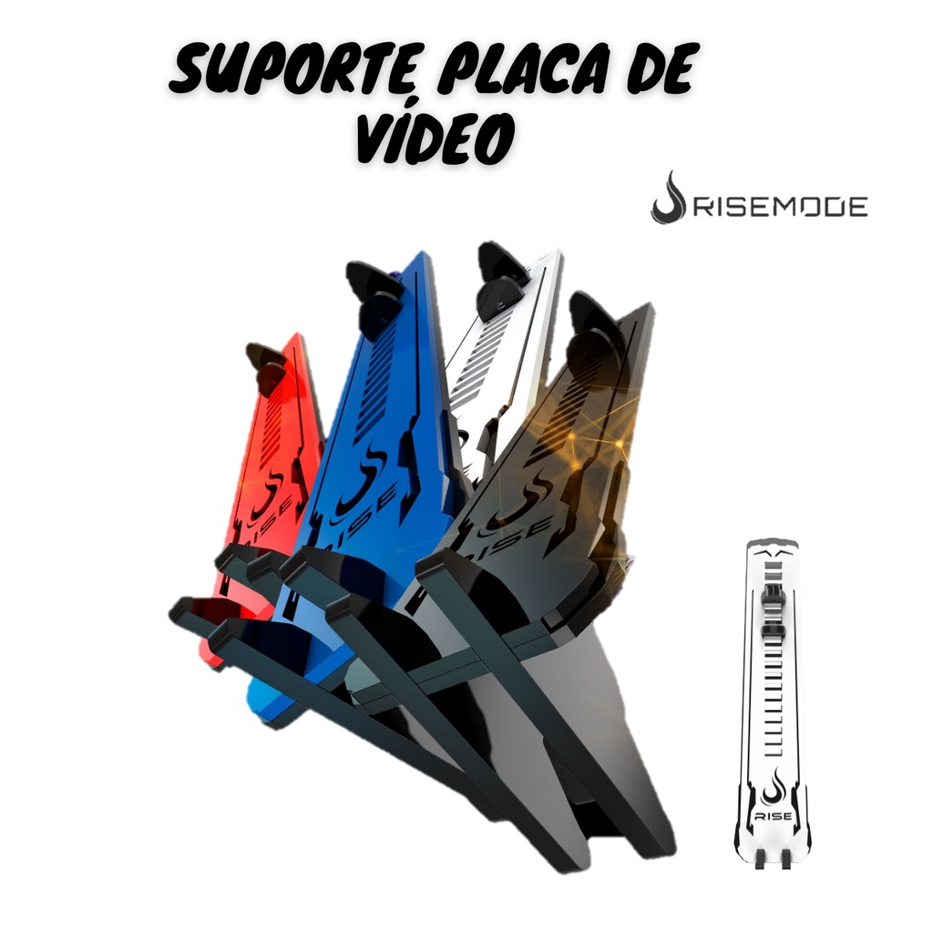 Suporte Placa De Vídeo Vertical Base Apoio Em Acrílico Robusto Resistente Suporta VGA Pesadas