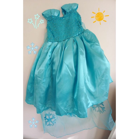 Vestido Fantasia Rainha Elsa Com Capa (Frozen)