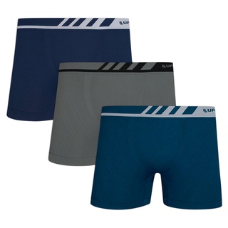 Kit com 3 Cuecas Boxer Microfibra sem Costura Lupo