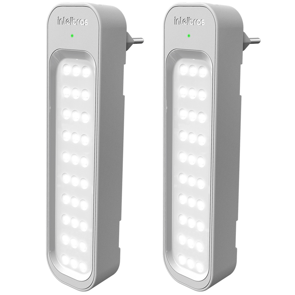 Kit 2 Lâmpadas Luminárias De Emergência 30 Leds 1w Recarregável Bivolt - Intelbras LEA 150 - Instalação Fácil, Até 40m2 em Oferta na Shopee