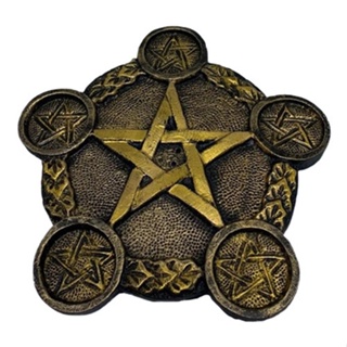 Porta Velas E Incensário Pentagrama 18cm Wicca Dr em Oferta na Shopee