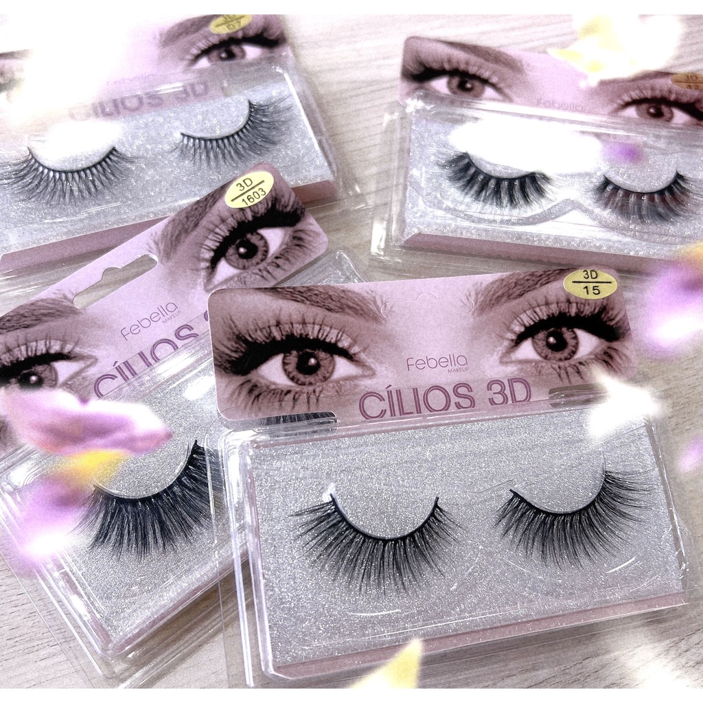 10 Pares Cilios postiços 3d Longos Extensão de Cílios Longos Curvados Volume extremo  - Febella em Oferta na Shopee