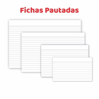 Fichas Pautadas em Papel Cartão para Flash Card Anotações Tamanhos 3x5 4x6 5x8 6x9 em Oferta na Shopee