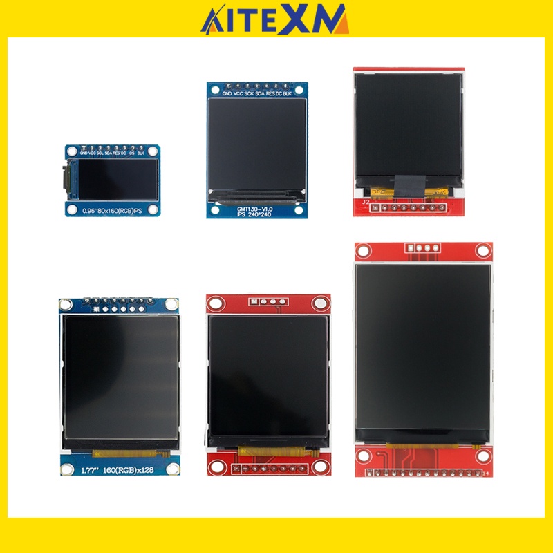 Tela TFT 0.96/1.3/1.44/1.77/1.8/2.4/2.8 Polegadas IPS 7P SPI HD 65K Módulo LCD Colorido ST7735 Drive IC 80 * 160 Para Arduino