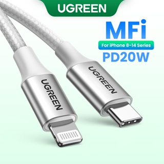 Cabo De Nylon UGREEN 1metro MFI Tipo C Para Iluminação PD Carregamento Rápido iPhone 14 13 pro Max 13/12/11/XS/XR/X8 em Oferta na Shopee